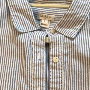 J Crew popover striped oxford shirt